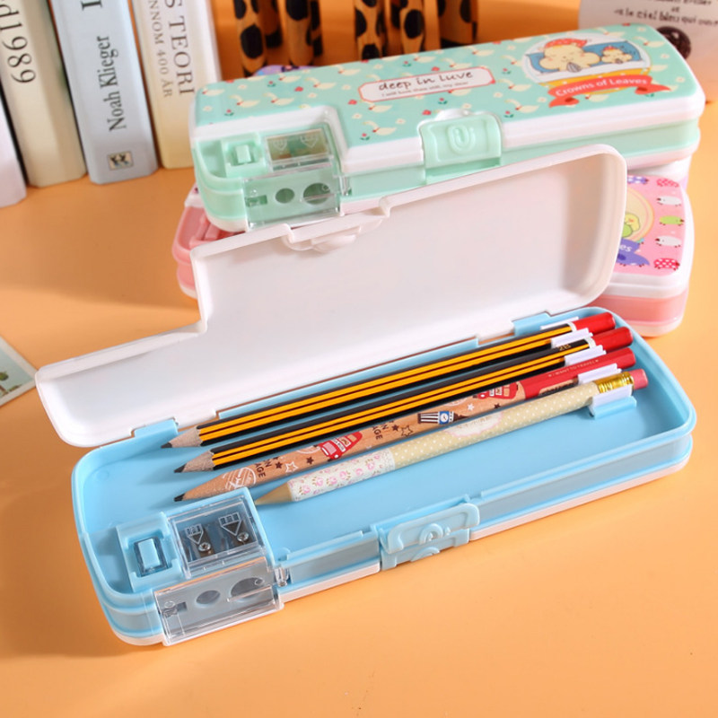 Pencil Case Male Girl Elementary School Children Kindergarten Multifunction Lead Pencil Case Double Children Creative Cartoon Pen box pen bag