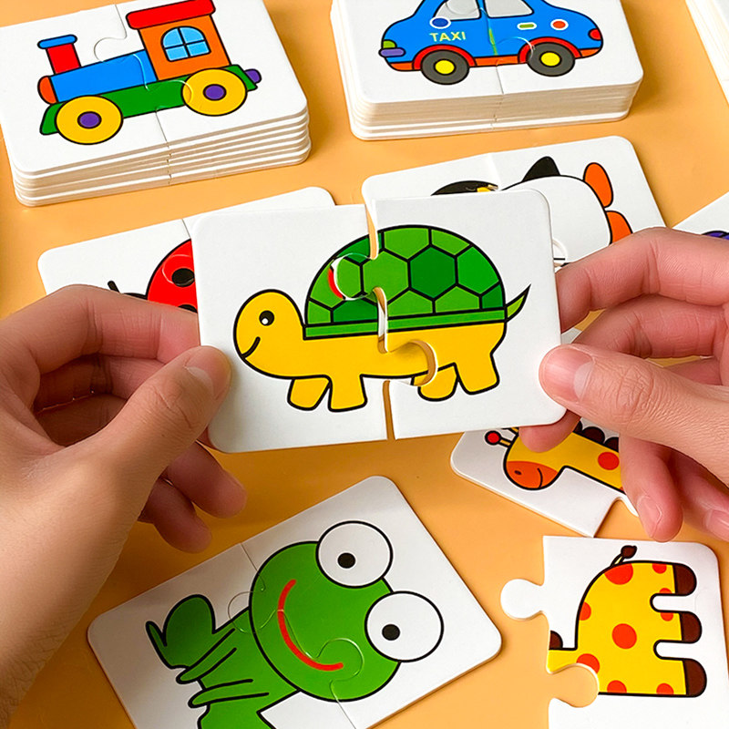 Infant Enlightenment Matching Puzzle Big Block 1-3 Years Old 2 Boys and Girls Baby Entry-Level Children's Educational Cartoon Toys