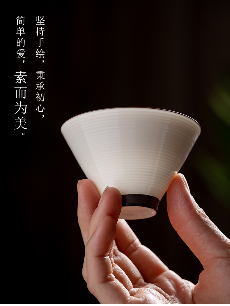 Fujian ceramic cups household sample tea cup and kung fu master cup single CPU Japanese hand - made small white porcelain bowl hat to CPU