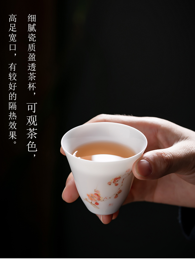 Fujian and hand - made ceramic kung fu tea cup by patterns of household sample tea cup single CPU hand Japanese tea masters cup