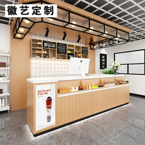 Supermarket milk tea shop Dessert fruit shop Front desk Cashier Simple custom corner water bar Creative bar