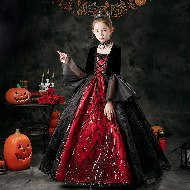 Halloween Children's Costumes Girls' Performance Costumes Witch Dress Cosplay Vampire Bride Little Girl Masquerade