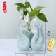 Củ cải xanh sáng tạo bình thủy canh cắm hoa gốm thủy tinh kết hợp chậu hoa bể cá trang trí máy tính để bàn hình thiên nga - Vase / Bồn hoa & Kệ