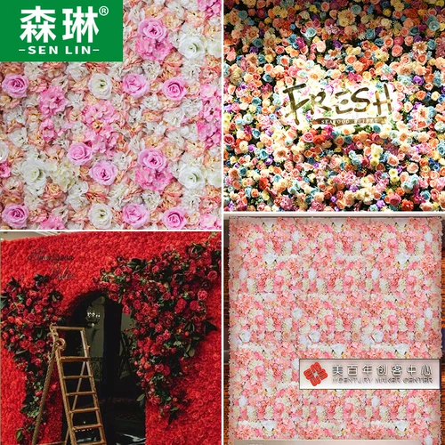 Симуляция цветочная стена сетка красное магазин фото свадьба украшения фальшивый розовый зеленый растение свадебное устройство