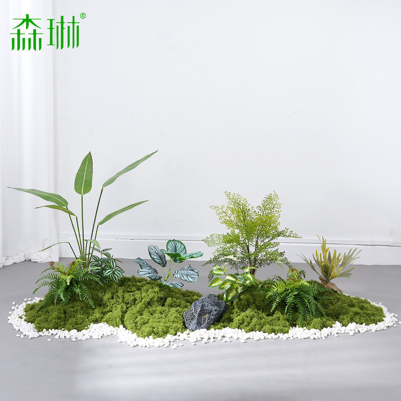 Artificial Green Plants, Moss, Fake Plants, Decorative Fake Flowers, Indoor Tropical Combination, Persian Window Display, Landscape Grass Arrangement