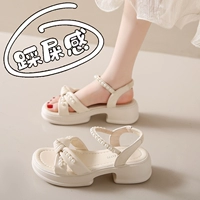 Подходит с юбкой, летние сандалии, летняя универсальная обувь на платформе, коллекция 2023, мягкая подошва, на резинке