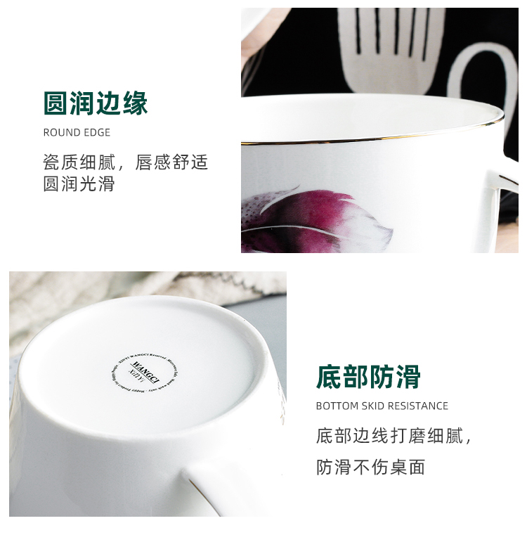 Easy to clean the Nordic ins mercifully rainbow such as bowl with cover ceramic cup size large capacity available with handles large microwave oven