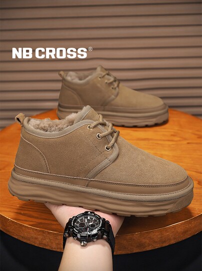 NB CROSS flagship store winter new snow boots men's velvet thickened warm cotton shoes fashionable casual short boots