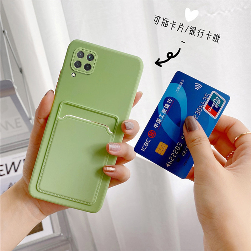 Suitable for Samsung A12 Phone Case Card Holder Galaxy A42 Protective Cover Lens Full Coverage Anti-Drop Sm-A125F Silicone Soft Case A426B Shell with Card Slot for Men and Women 3