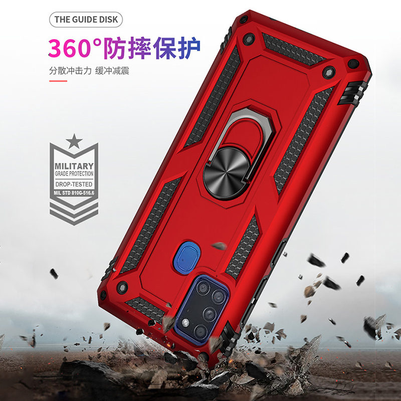 Suitable for Samsung A21S Phone Case, Samsung A21S Protective Cover, Silicone Galaxy A21S Full-Body Anti-Drop A21 Case for Men and Women, Sm-A217F/Ds Magnetic Ring A21S Trendy Brand Shell