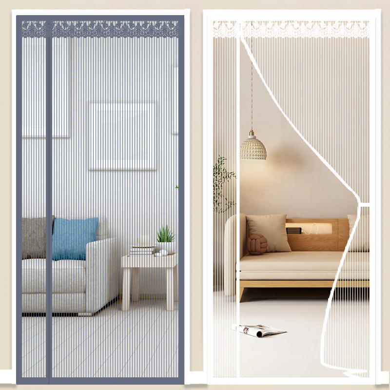 Door Curtain 2026 New Model High-End Summer Mosquito-Proof New Side-Opening Transparent High-Transparency White Magic Tape No-Drill Screen Door