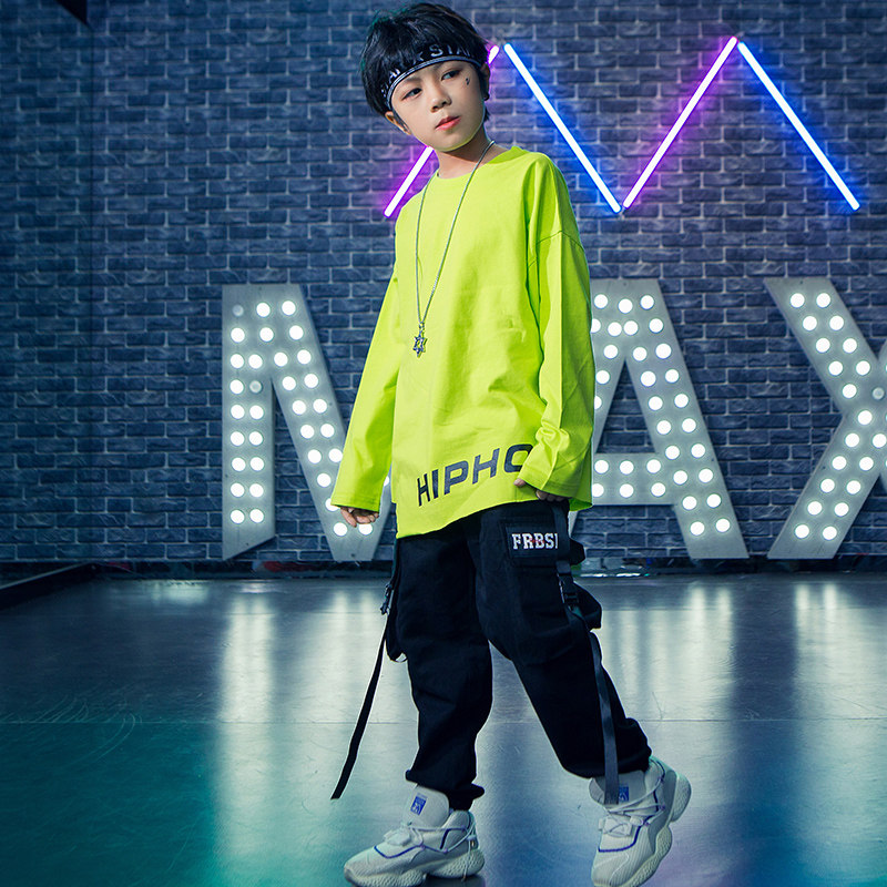 Children's hip-hop suits boys' autumn sweater performance clothes hip-hop middle and big children's overalls performance clothes boys trendy clothes - Taobao