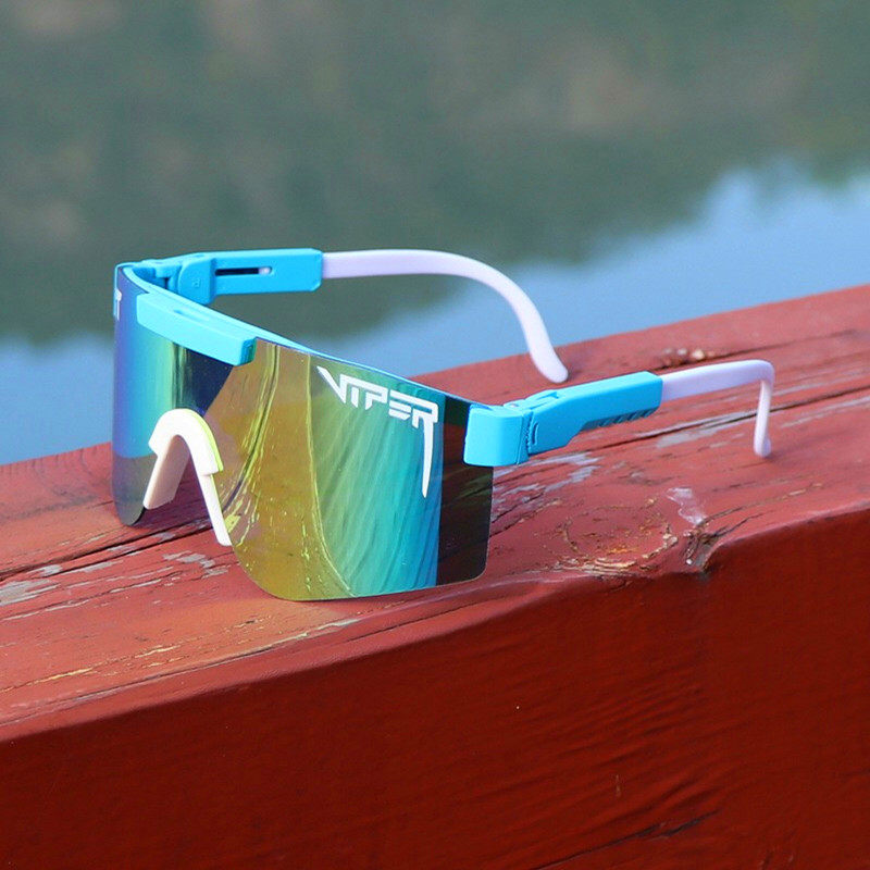 Pit Viper fashion large frame cycling sunglasses fully electroplated real film outdoor sports polarized glasses