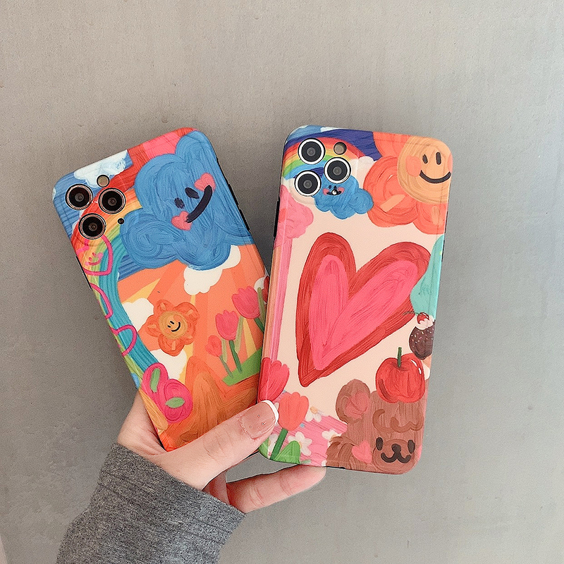 kaia color oil painting graffiti iphone13 12 Apple x mobile phone protective shell iPhone11pro creative xsmax iPhonexr women's s s
