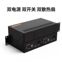 netLINK fiber transceiver rack 14 trough standard 19-inch 2U case desktop photoconverter machine frame