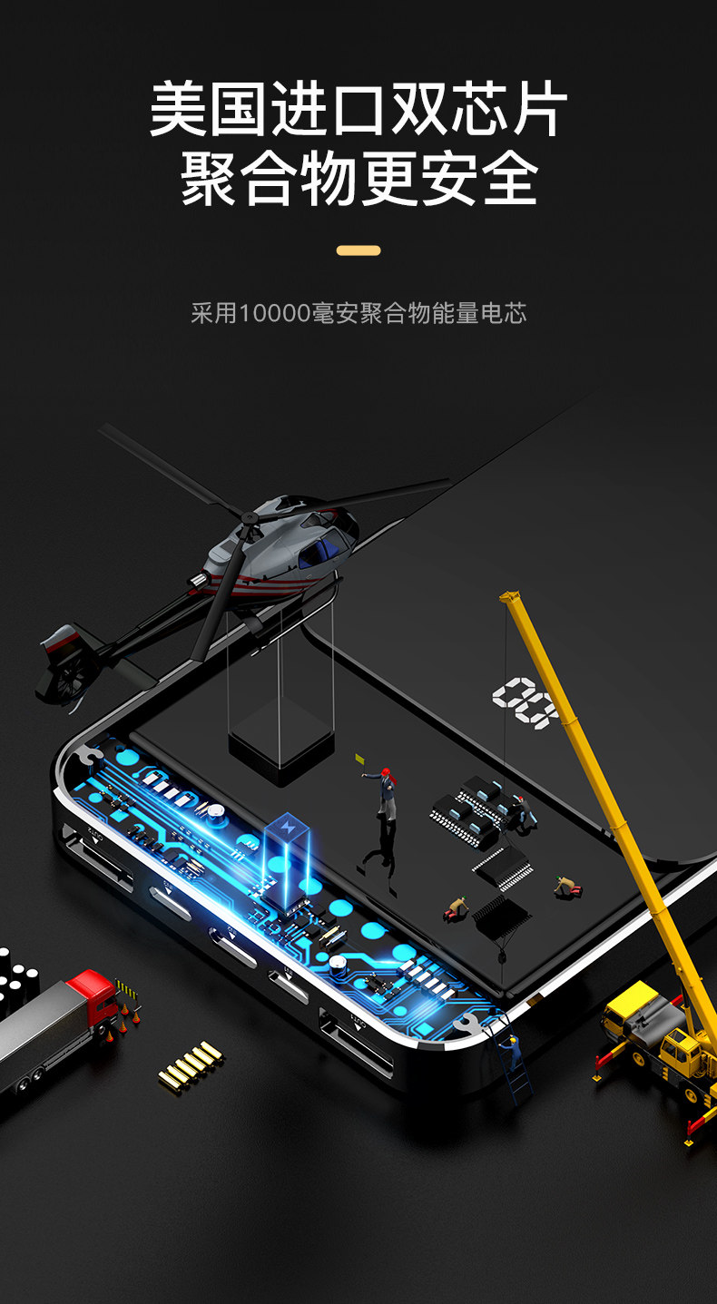 镜面数显 全面屏 迷你充电宝 10000毫安 图4