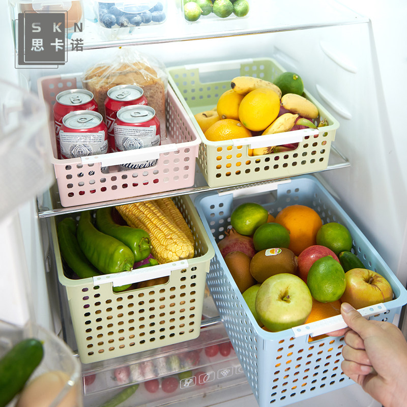 Plastic storage basket desktop sundries storage basket snack storage box rectangular storage basket storage basket bath basket