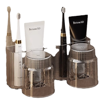 Toothbrush rack punch-free mouthwash cup toothbrush cup bathroom wall-mounted household electric toothpaste rack 824