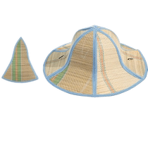 Large-brimmed straw hat mat woven hat foldable easy to carry sunshade and sun protection farmers hat fishing hat for men and women 824