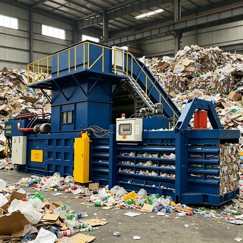 Fully Automatic Horizontal Hydraulic Baler for Waste Compression, Industrial Waste, Waste Paper, Plastic, and Can Waste