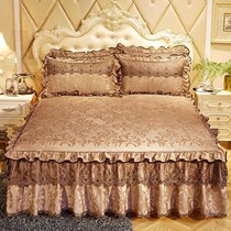  Bedside cover bed Skirt Suit Eurostyle Warm velvet Goose Down Single Autumn Winter Lace lace bedcover 1 2m1 8m