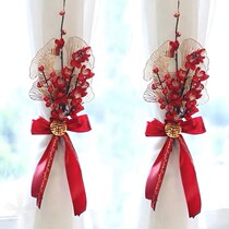  Curtain Tie Adornment Wedding House Nets Red Wedding Floating Windows LaFlower Decoration Bouquet Tied Decorated Flower Bedrooms Living Room Details Delight