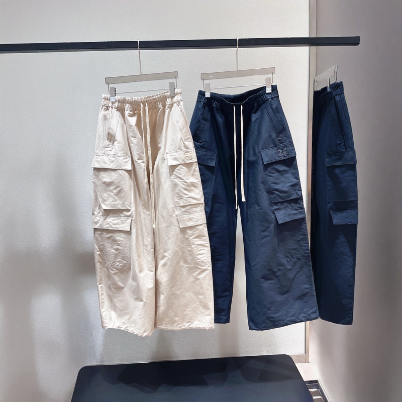 Meetmimiqmmq Designer Style 2026 Spring/Summer New Multi-Pocket Elastic Waist Cargo Pants Casual Pants Long Pants