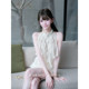 Juanjuanyee Xianshen ເລັກນ້ອຍເບິ່ງຜ່ານ 100 rayon ruffled halterneck chiffon ເສື້ອຢືດສ່ວນເທິງຂອງແມ່ຍິງ slimming