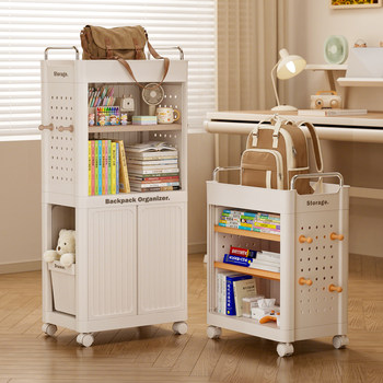 School Bag Storage Rack, Household Movable Storage Rack, Under-Desk Wheeled Cabinet, Books, Stationery, Snacks, Kitchen Trolley
