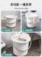 Covered bucket, bath bucket, portable, sitable, plastic household student dormitory, fishing, car wash, water storage bucket and basin set