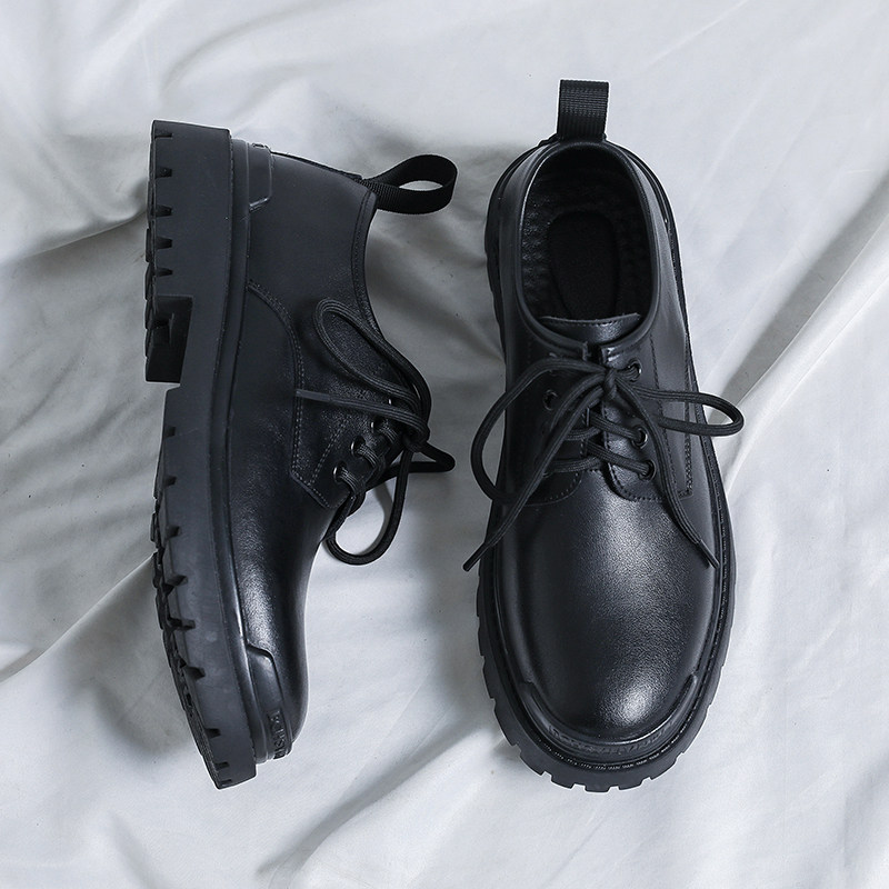 Leather shoes men's summer British style business formal suits increase the big head casual wedding groom low-top Martin boots