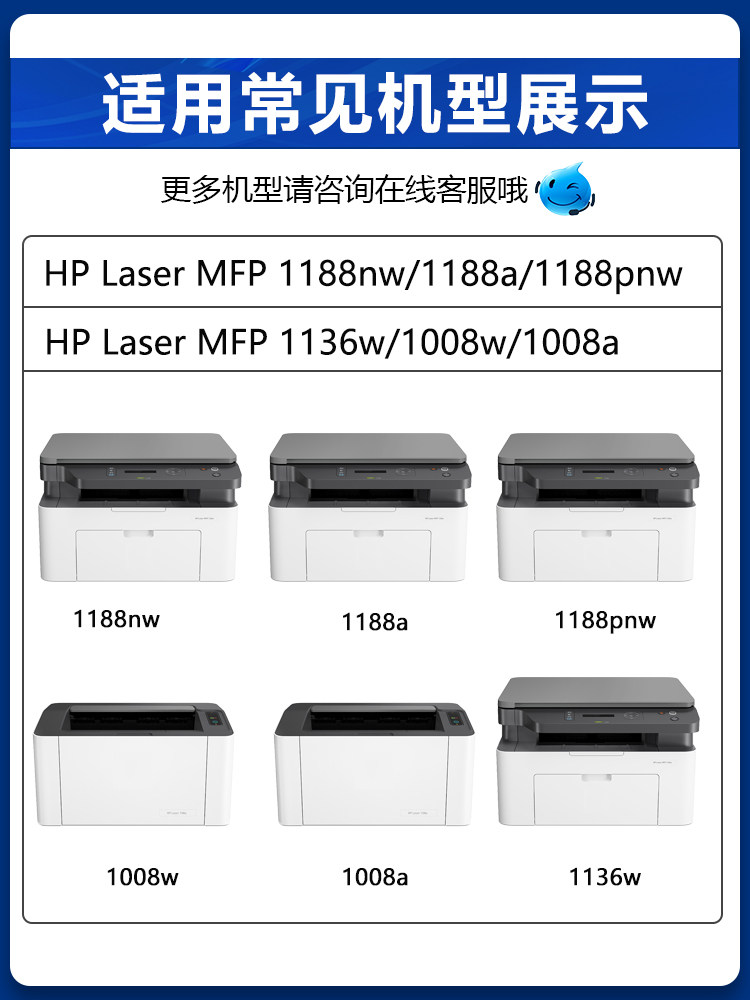 Compatible with Hp 1188W Toner Cartridge 1136W/1188Nw/1008A Printer Ink Cartridge 166A/W1660A Toner Cartridge 1188Pnw Easy to Refill 1008W Toner Drum Hp Laser Mfp