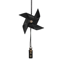 Черный медный колокольчик+кожаная модель карты