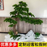 Искусственное дерево четыре -летнее магазин Новый китайский моделирование сосны Большой гостевая сосна Луо Хан сосна внутренние украшения, чтобы сделать ландшафтное декоративное декоративное поддельное дерево зеленые растения бонсай