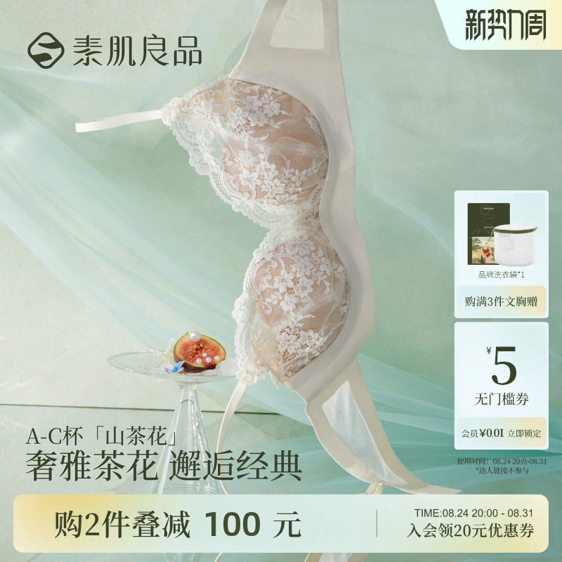 Sexy deep V lace small breast push-up bra set