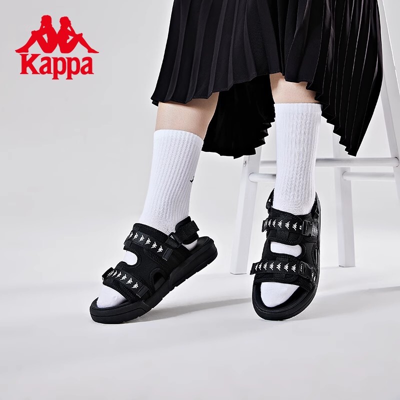 Kappa Kappa String-Strap Sandals 2026 New Model for Couples, Men and Women, Outdoor Thick-Soled Beach Slippers with Detachable Heel