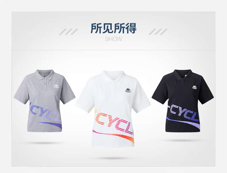 KAPPA Áo thể thao nữ tay ngắn KAPa Áo thun ngắn tay giản dị 2019 Mới | K0922PD09D - Áo polo thể thao áo polo oversize