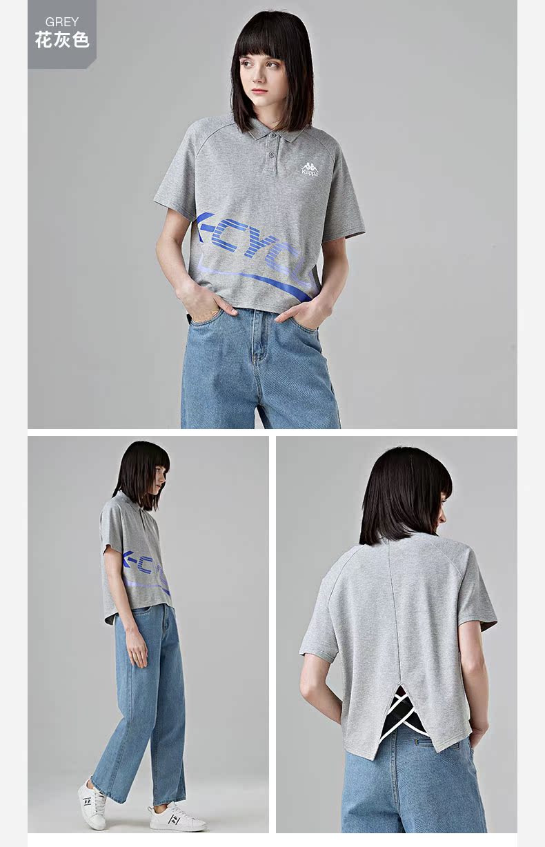 KAPPA Áo thể thao nữ tay ngắn KAPa Áo thun ngắn tay giản dị 2019 Mới | K0922PD09D - Áo polo thể thao áo polo oversize