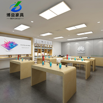 Hua 3 5 mobile phone display stand Zhongdao running water experience table baking paint cashier round display table against wall cabinet