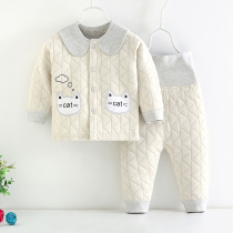 Baby Clothes Autumn Winter High Waist Warm Suit Baby Pure Cotton Split Underwear Boy Autumn Clothes Autumn Pants Thickened Girl