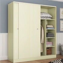 Wardrobe Solid Wood Pushdoor Minima Modern Mobile Door Wood Closet Economical Type Bedroom Sliding Door Big Wardrobe Combination