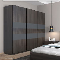Wardrobe modern simple household bedroom sliding door assembly Nordic mobile door large wardrobe support customization