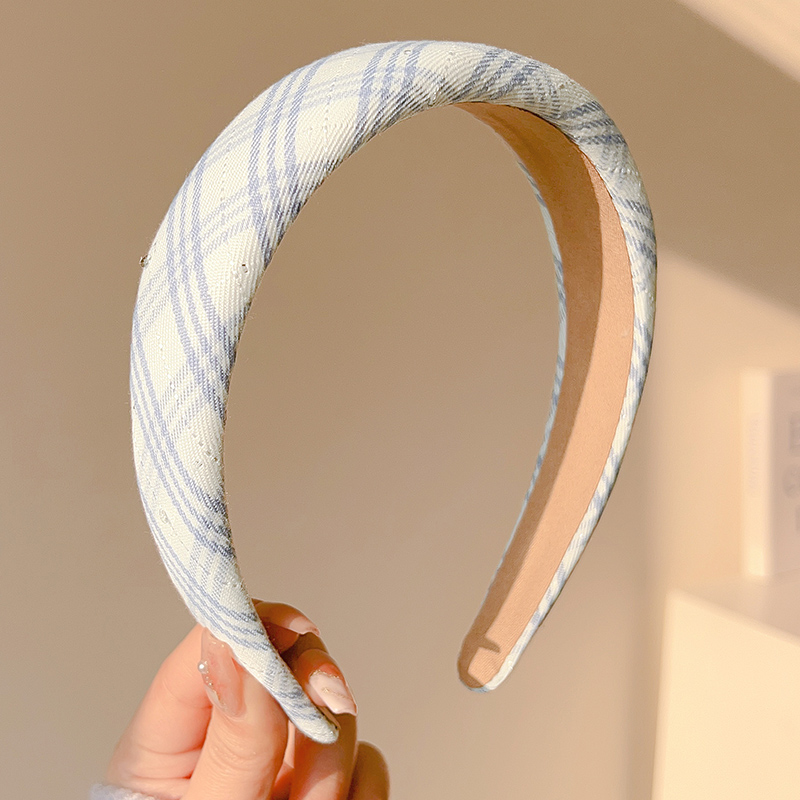 images 15:Mori's high-cranial blue hair hoop female 2023 new lily departure bundle gas wash face hair stamped hair hoop
