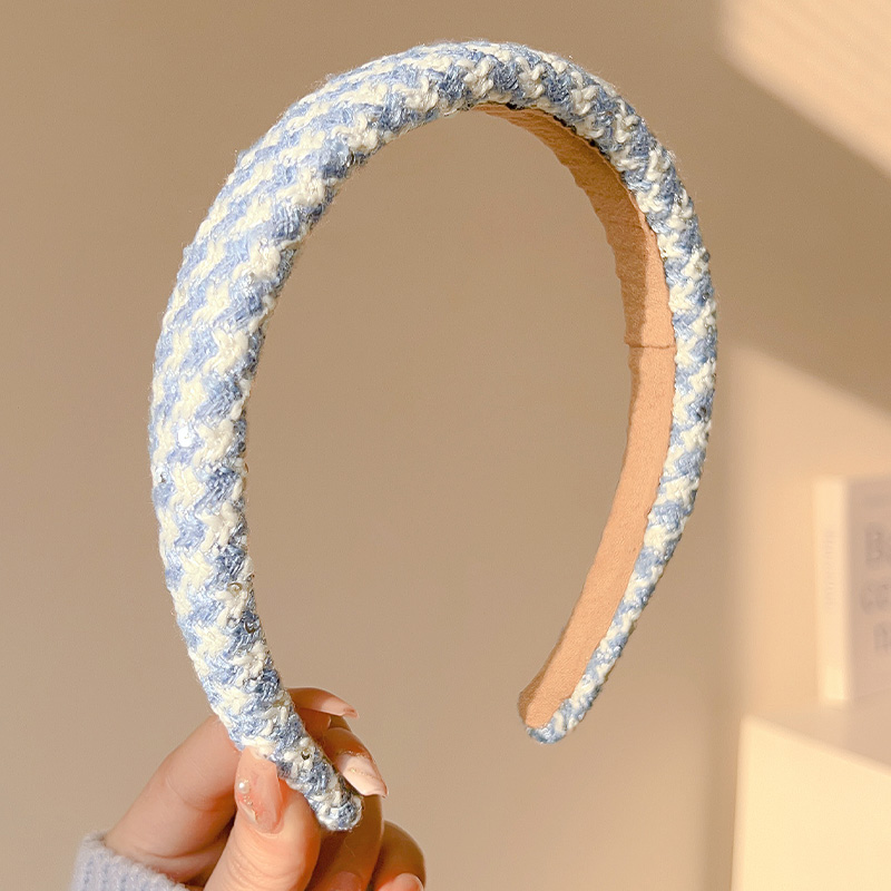 images 6:Mori's high-cranial blue hair hoop female 2023 new lily departure bundle gas wash face hair stamped hair hoop