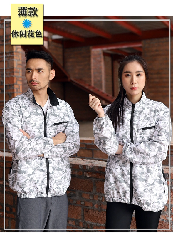 Mùa hè ngoài trời gió mạnh quần áo thợ hàn có quạt làm lạnh làm mát điều hòa không khí quần áo nam sạc áo liền quần công nhân quạt áo điều hoà không chổi than