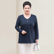 New middle-aged and elderly mother Spring long sleeve jacket fashion wide wife foreign style base shirt age reduction size 200 Jin