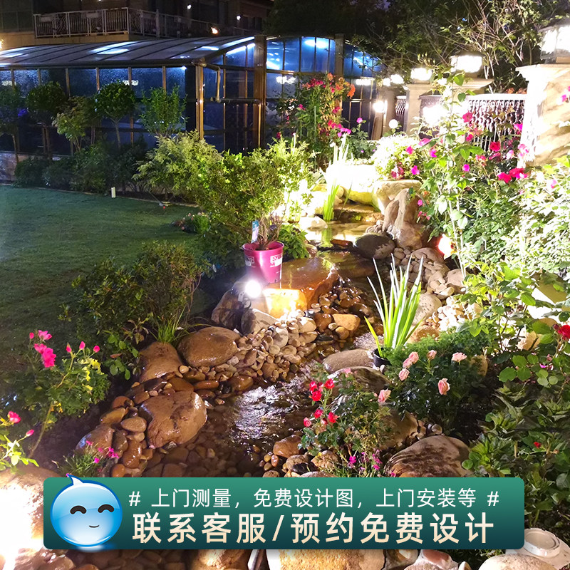Small courtyard Fish pool False Mountain View patio Balcony Water Landscape Courtyard garden arrangement Decorative Yard Swing pool