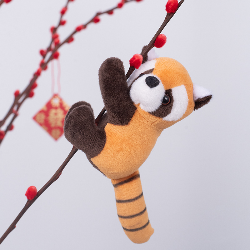 Small Raccoon Clip-On Bamboo Plant Decorations for Money Tree, Lucky Bamboo, Monstera, and Other Green Plants