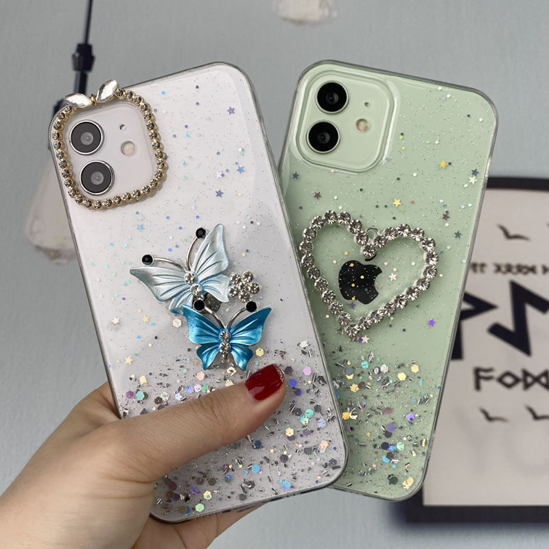 Apple 12 new phone shell transparent anti-fall promax protective shell xr mesh red goddess Advanced Sensation Butterfly Apple with inlaid diamond crystal xs mobile phone protective casing suitable for iPhon