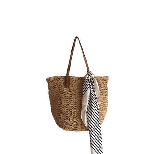 Соломенная барсетка, вместительная и большая летняя пляжная сумка через плечо, французский стиль